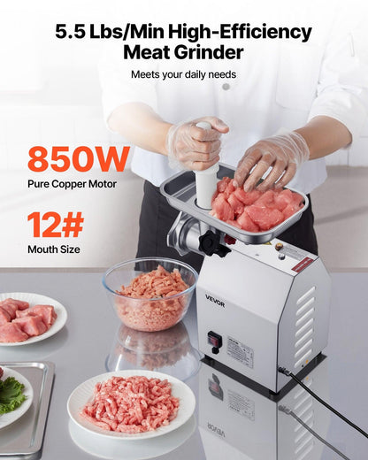 Commercial Electric Meat Grinder 5.5 Lbs/Min Sausage Stuffer Maker Kitchen.