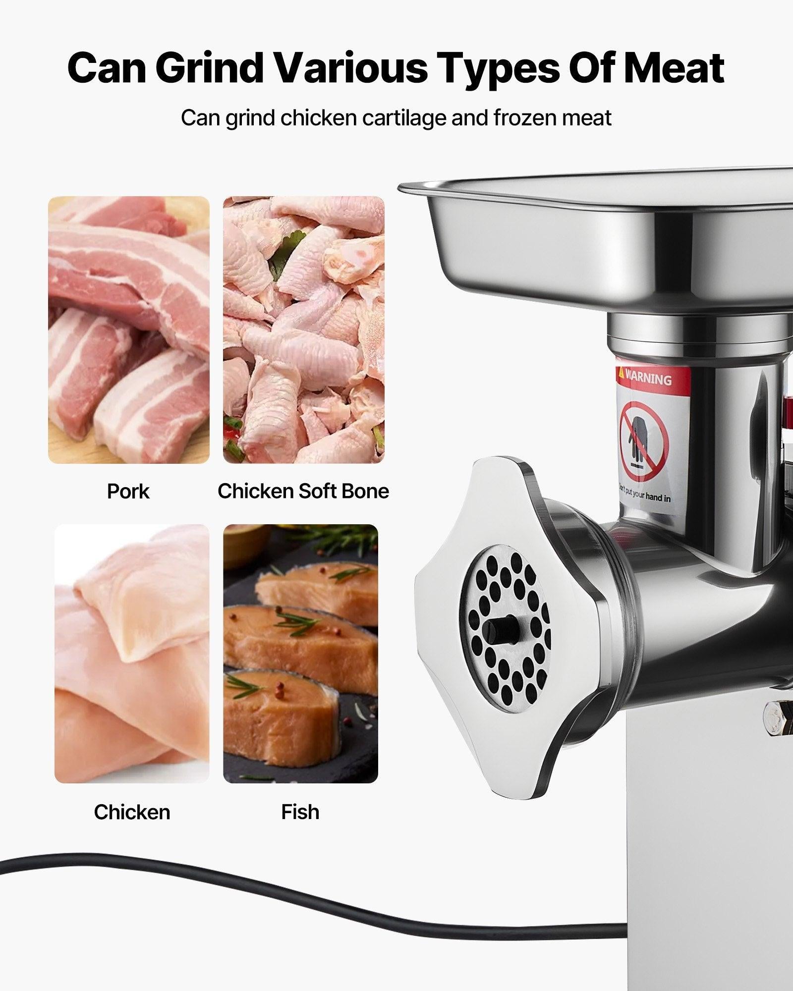 Commercial Electric Meat Grinder 5.5 Lbs/Min Sausage Stuffer Maker Kitchen.