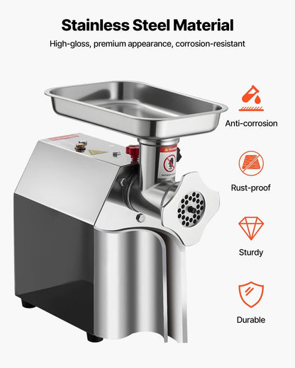 Commercial Electric Meat Grinder 5.5 Lbs/Min Sausage Stuffer Maker Kitchen.