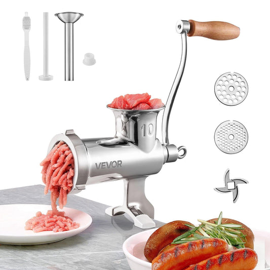 Heavy Duty Meat Grinder Manual Sausage Filler Stainless Steel with Clamp.