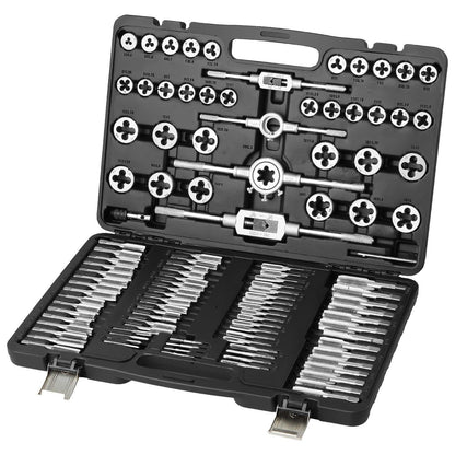 Tap and Die Set 110Pcs Metric Size M2 to M18 Bearing Steel Threading Tool.