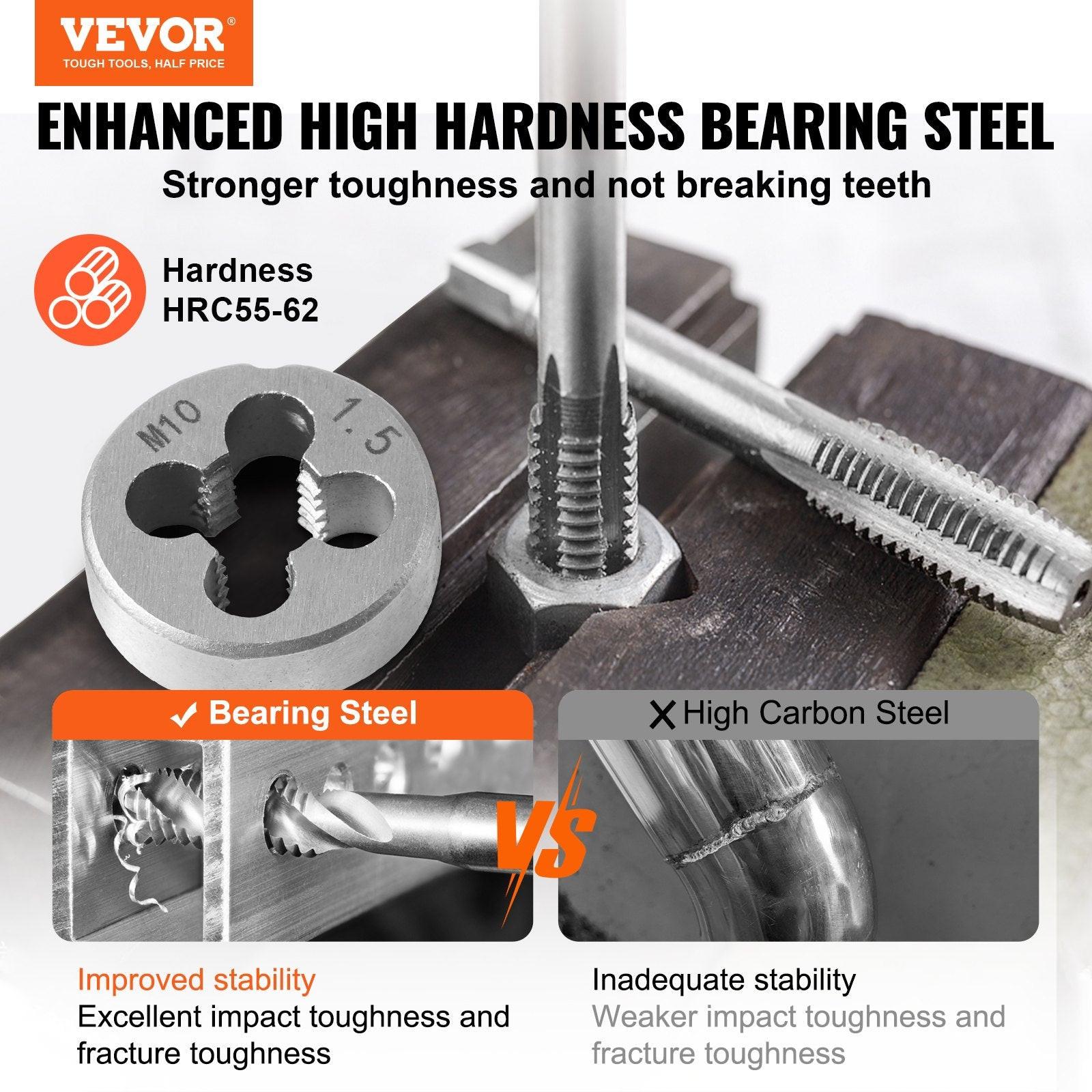 Tap and Die Set 110Pcs Metric Size M2 to M18 Bearing Steel Threading Tool.