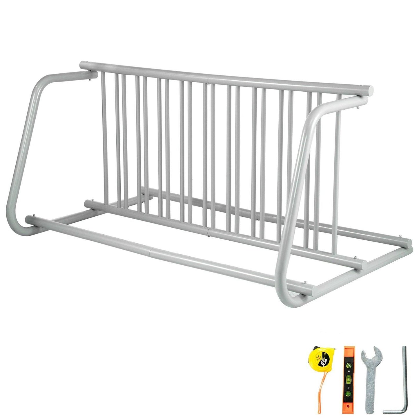 10 Holders Floor Bike Rack, 59" Length All-Steel Grid Bike Rack, 10-Bike Capacity Dual-Side Storage Stand for Garages Streets Yards Bike Events.