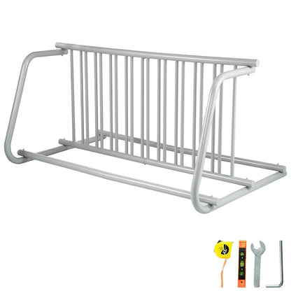 10 Holders Floor Bike Rack, 59" Length All-Steel Grid Bike Rack, 10-Bike Capacity Dual-Side Storage Stand for Garages Streets Yards Bike Events.