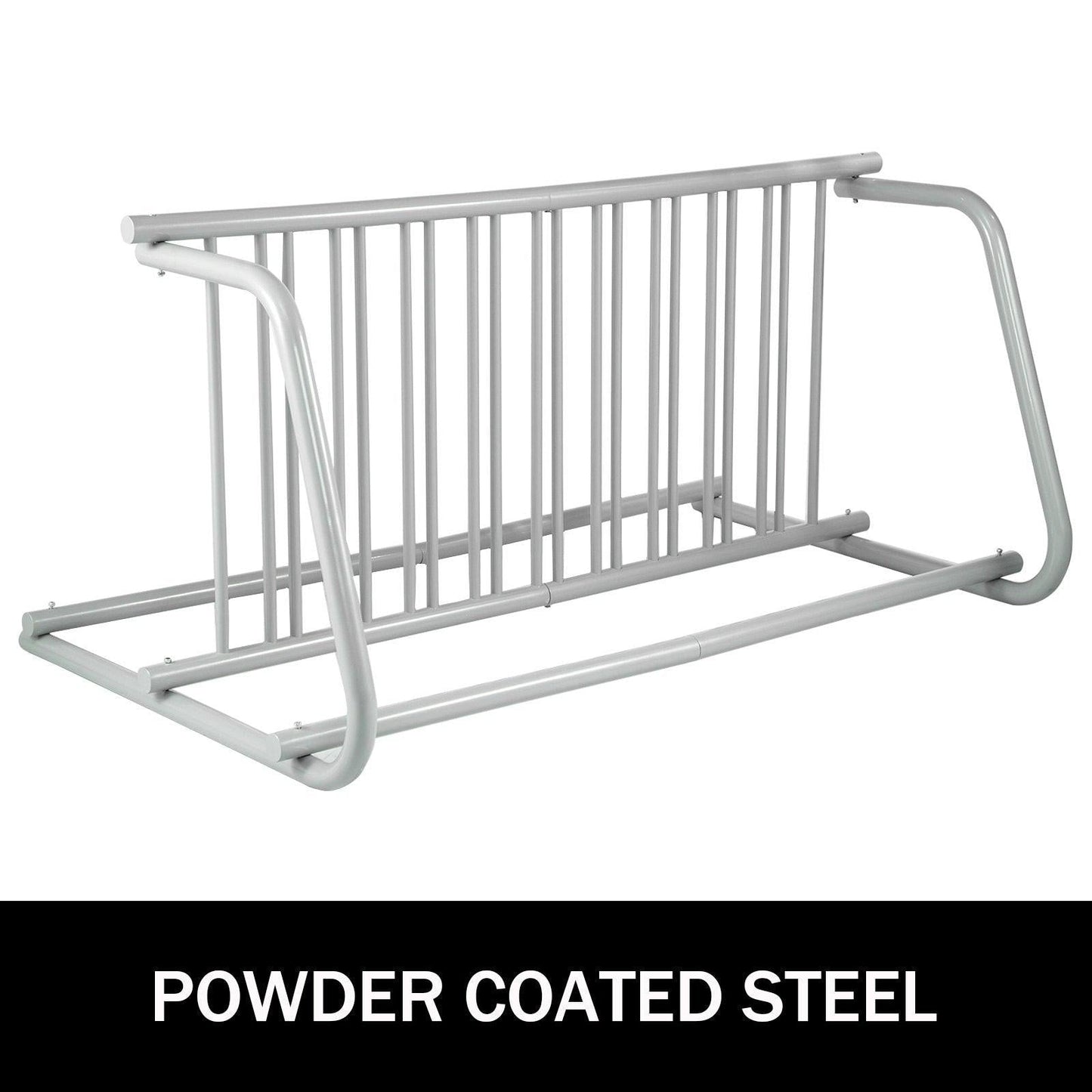 10 Holders Floor Bike Rack, 59" Length All-Steel Grid Bike Rack, 10-Bike Capacity Dual-Side Storage Stand for Garages Streets Yards Bike Events.