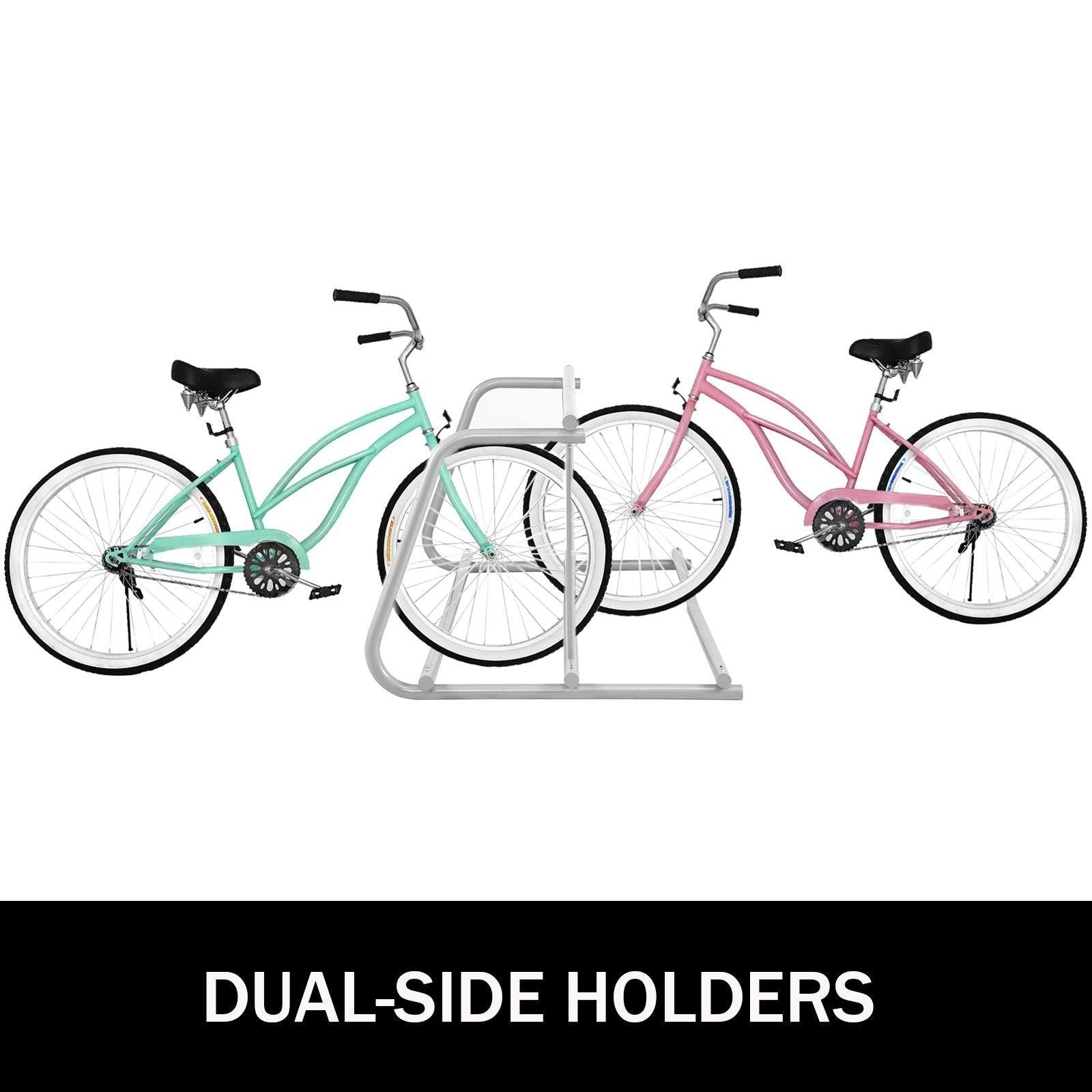 10 Holders Floor Bike Rack, 59" Length All-Steel Grid Bike Rack, 10-Bike Capacity Dual-Side Storage Stand for Garages Streets Yards Bike Events.
