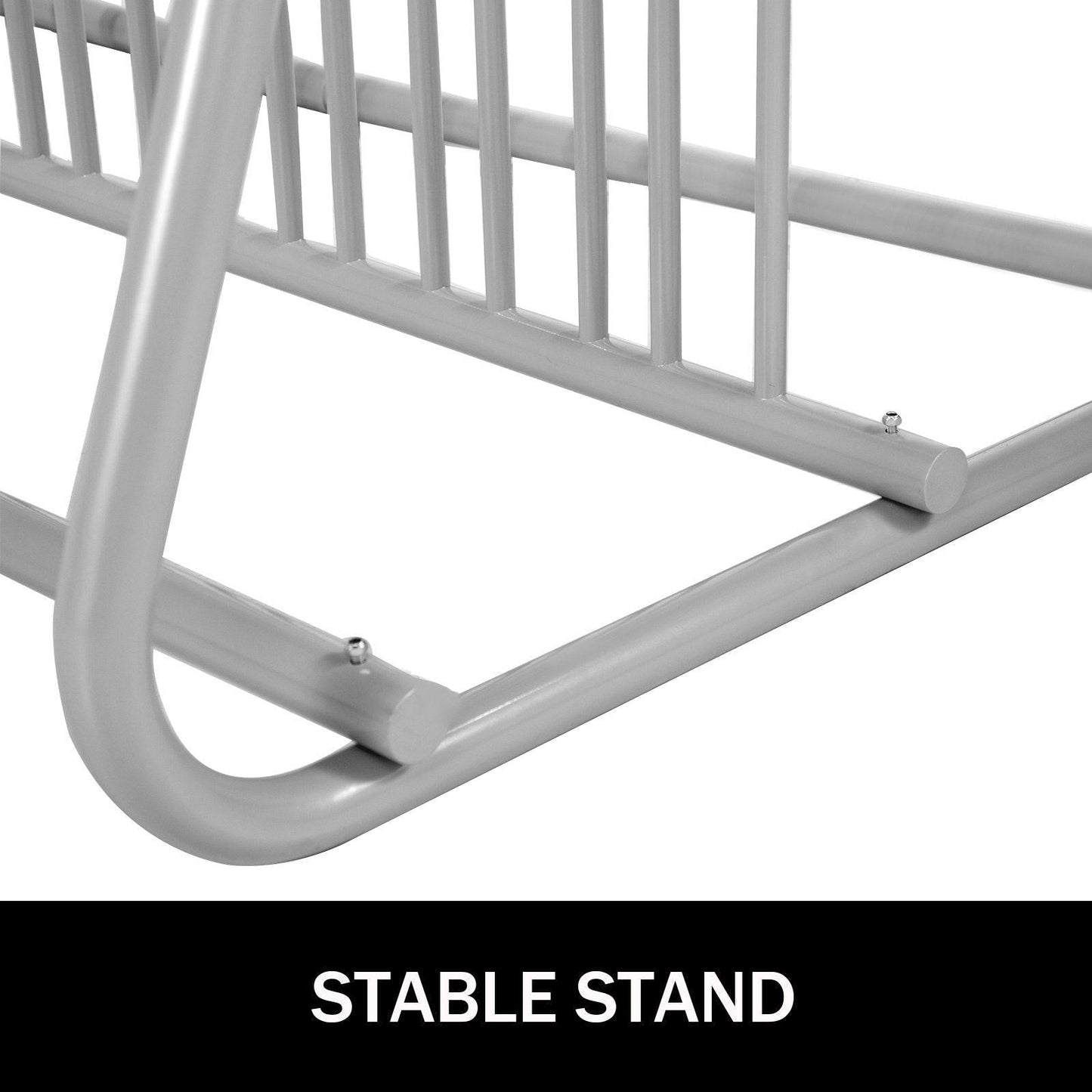10 Holders Floor Bike Rack, 59" Length All-Steel Grid Bike Rack, 10-Bike Capacity Dual-Side Storage Stand for Garages Streets Yards Bike Events.