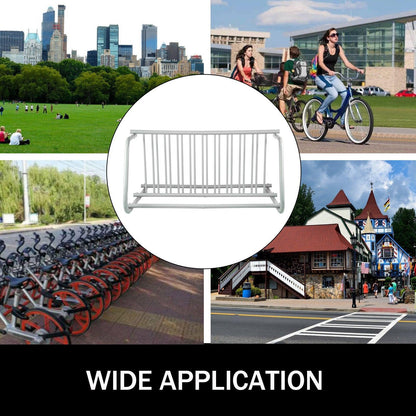 10 Holders Floor Bike Rack, 59" Length All-Steel Grid Bike Rack, 10-Bike Capacity Dual-Side Storage Stand for Garages Streets Yards Bike Events.
