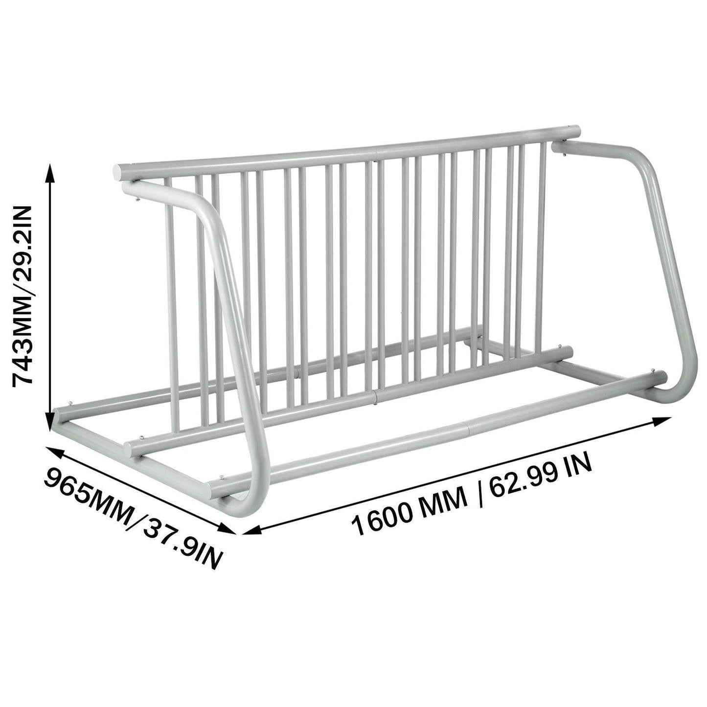 10 Holders Floor Bike Rack, 59" Length All-Steel Grid Bike Rack, 10-Bike Capacity Dual-Side Storage Stand for Garages Streets Yards Bike Events.
