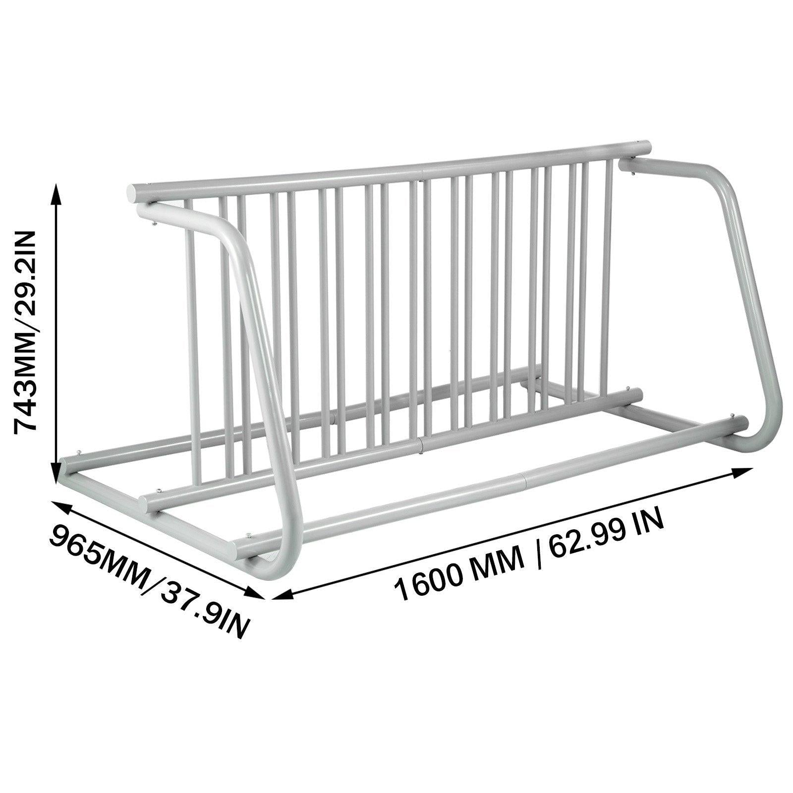 10 Holders Floor Bike Rack, 59" Length All-Steel Grid Bike Rack, 10-Bike Capacity Dual-Side Storage Stand for Garages Streets Yards Bike Events.
