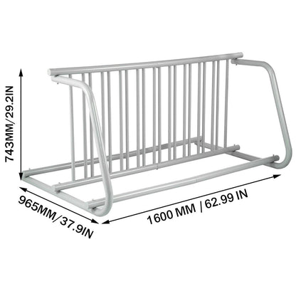 10 Holders Floor Bike Rack, 59" Length All-Steel Grid Bike Rack, 10-Bike Capacity Dual-Side Storage Stand for Garages Streets Yards Bike Events.