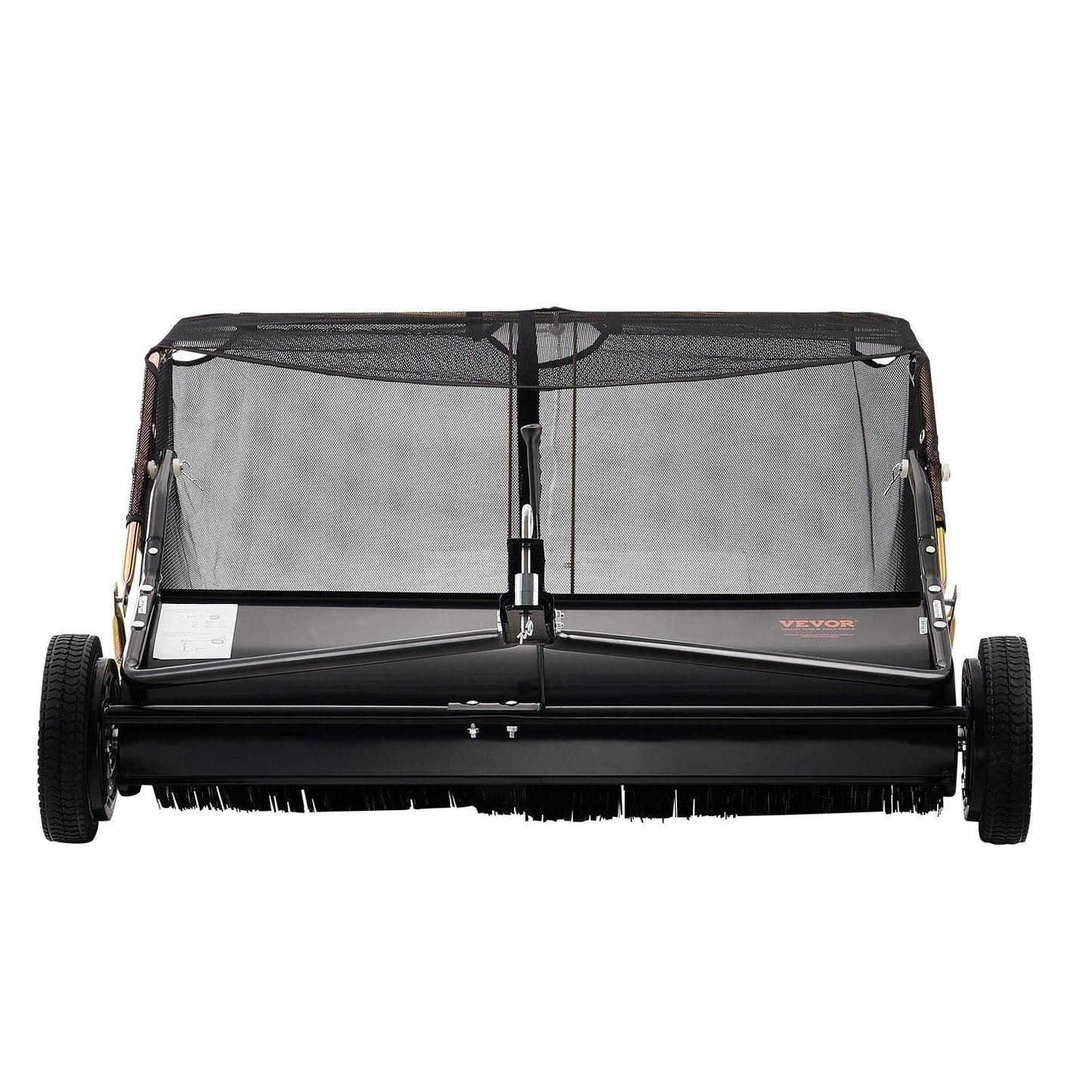 106.6 cm Lawn Sweeper Tow Behind, 12 cu.ft. Large Pull Behind Grass Sweeper, Heavy Duty Leaf & Grass Collector with Dumping Rope Design, Adjustable Sweeping Height for Picking Up Debris & Grass.