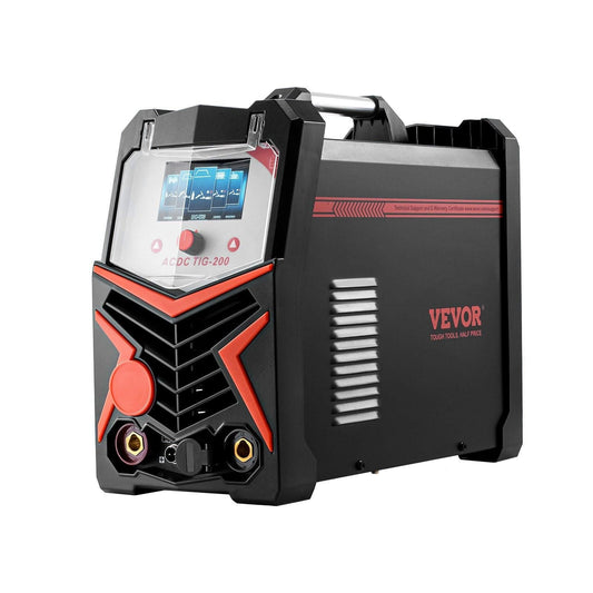TIG Welder, 200A 6-In-1 Aluminum Welding Machine (LED Display) - AC TIG/DC TIG/AC Pulse TIG/DC Pulse TIG/Spot TIG/MMA(Stick), Electric Welder with Synergic Control IGBT.