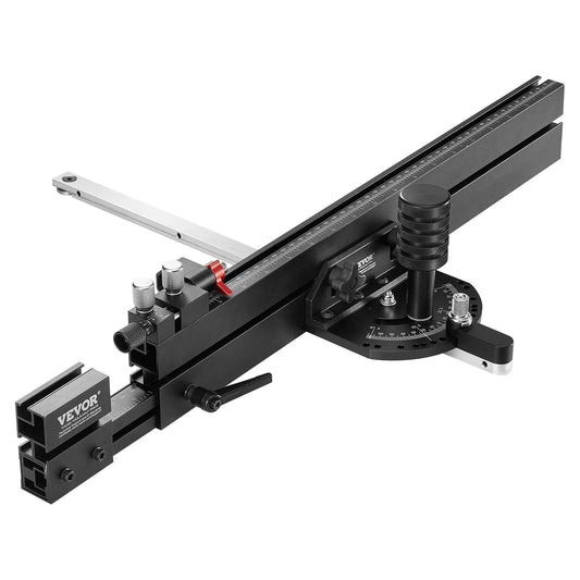 Precision Miter Gauge, Standard Slot 3/4'' x 3/8'', Aluminum Alloy Table Saw Miter Gauge with 19-35 in Grating 15 Angle Stops Adjustable Spring Loaded Plunger and Removable Disc, for Woodworking.