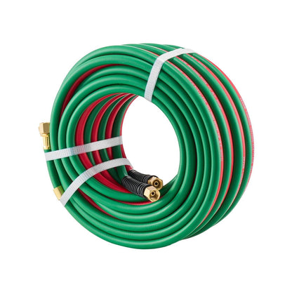 Oxygen Acetylene Hose 1/4-Inch x 50FT T Grade Hose 300PSI Max Working Pressure.