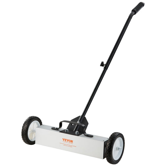 Rolling Magnetic Sweeper with Wheels, Push-Type Magnetic Pick Up Sweeper, Large Magnet Pickup Lawn Sweeper, 20.4kg Magnet with Telescoping Handle, Easy Cleanup of Workshop Garage Yard