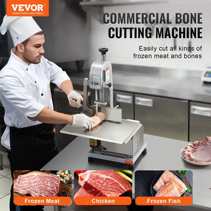 650W Commercial Electric Meat Bandsaw Stainless Steel Bone Sawing Machine.