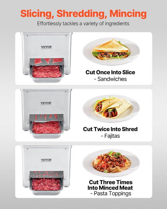 Electric Meat Cutter Machine 550W Commercial Meat Slicer Cutting Machine.