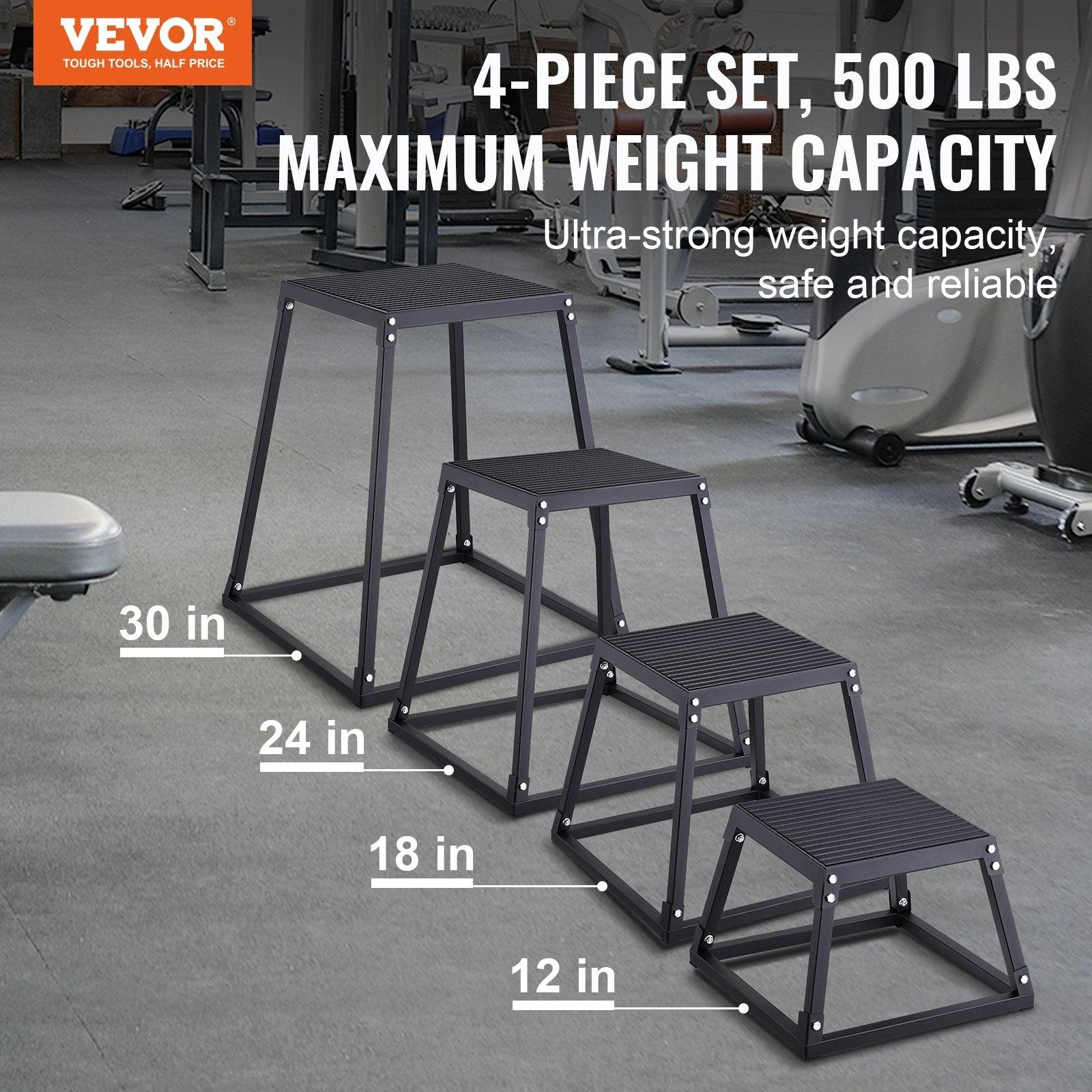 Plyometric Jump Boxes, 12/18/24/30 Inch Plyo Box, Platform and Jumping Agility Box, Anti-Slip Fitness Exercise Step Up Box Set for Home Gym Training, Conditioning Strength Training, Black.