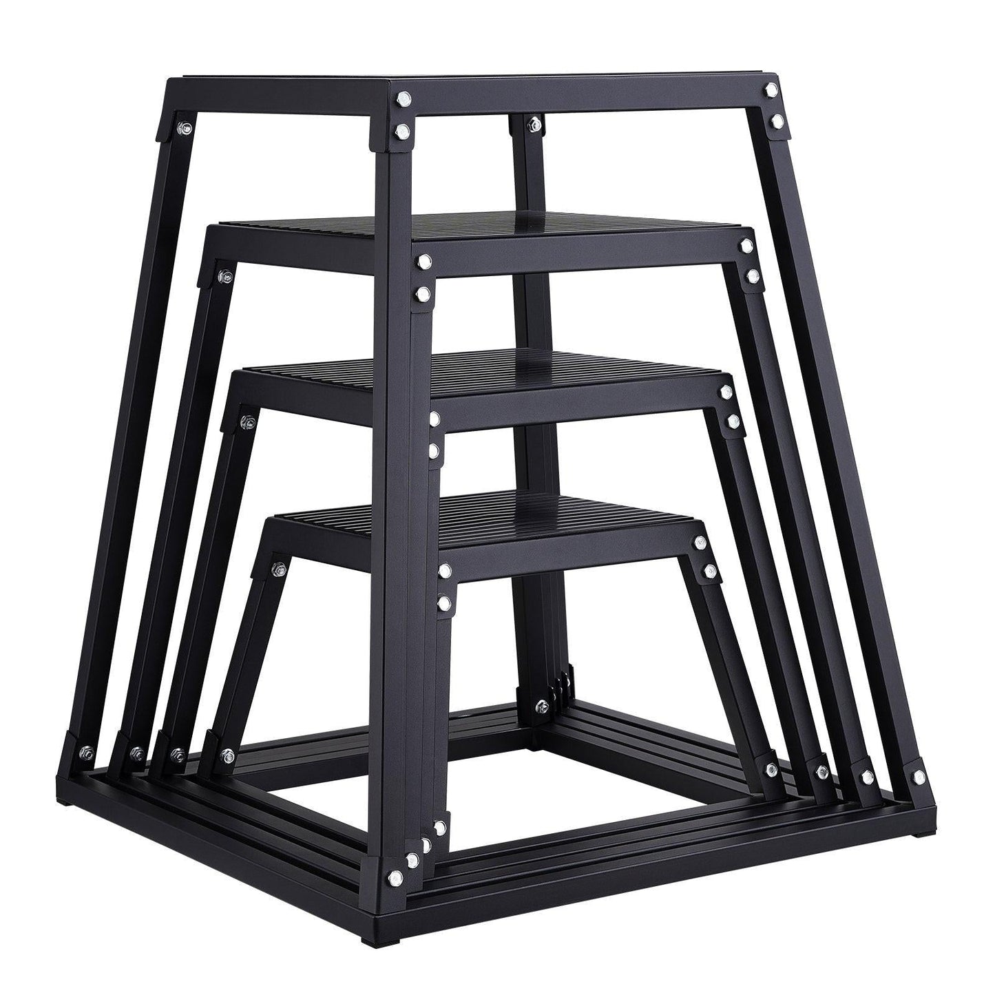 Plyometric Jump Boxes, 12/18/24/30 Inch Plyo Box, Platform and Jumping Agility Box, Anti-Slip Fitness Exercise Step Up Box Set for Home Gym Training, Conditioning Strength Training, Black.