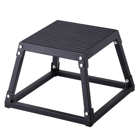 Plyometric Jump Box, 12 Inch Plyo Box, Steel Plyometric Platform and Jumping Agility Box, Anti-Slip Fitness Exercise Step Up Box for Home Gym Training, Conditioning Strength Training, Black.