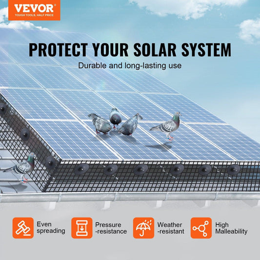 8in x 100ft Solar Panel Bird Guard Critter Guard Roll Kit 50pcs Tire Wires.