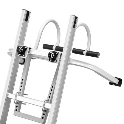 Ladder Stabilizer, 2 in 1 Extension Wall Ladder Standoff Hook, Roof Ridge Ladder Accessories Both Horizontally and Vertically, Heavy-duty Steel Rubber Grip T-Bar, Quick Access to Steep Roofs