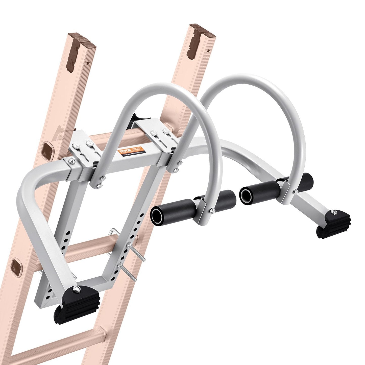 Ladder Stabilizer, 2 in 1 Extension Wall Ladder Standoff Hook, Roof Ridge Ladder Accessories Both Horizontally and Vertically, Heavy-duty Steel Rubber Grip T-Bar, Quick Access to Steep Roofs