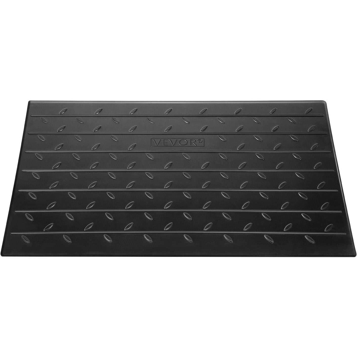 Rubber Threshold Ramp, 7.62 cm Rise Threshold Ramp Doorway, 3 Channels Cord Cover Rubber Solid Threshold Ramp, Rubber Angled Entry Rated 997.9 kg Load Capacity for Wheelchair and Scooter.