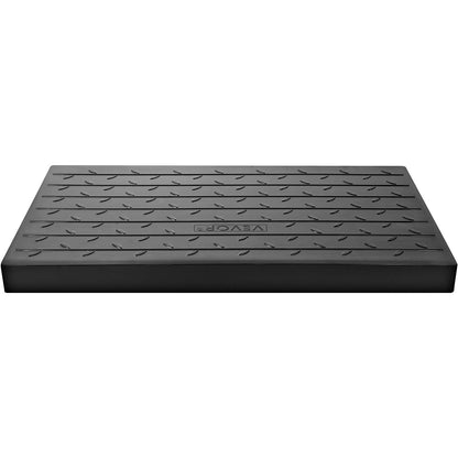 Rubber Threshold Ramp, 7.62 cm Rise Threshold Ramp Doorway, 3 Channels Cord Cover Rubber Solid Threshold Ramp, Rubber Angled Entry Rated 997.9 kg Load Capacity for Wheelchair and Scooter.