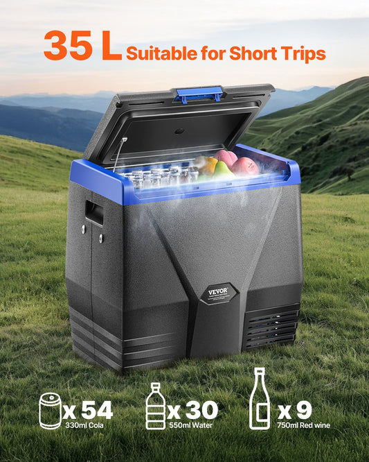 Portable Car Refrigerator Freezer Compressor 35L Single Zone for Car Home