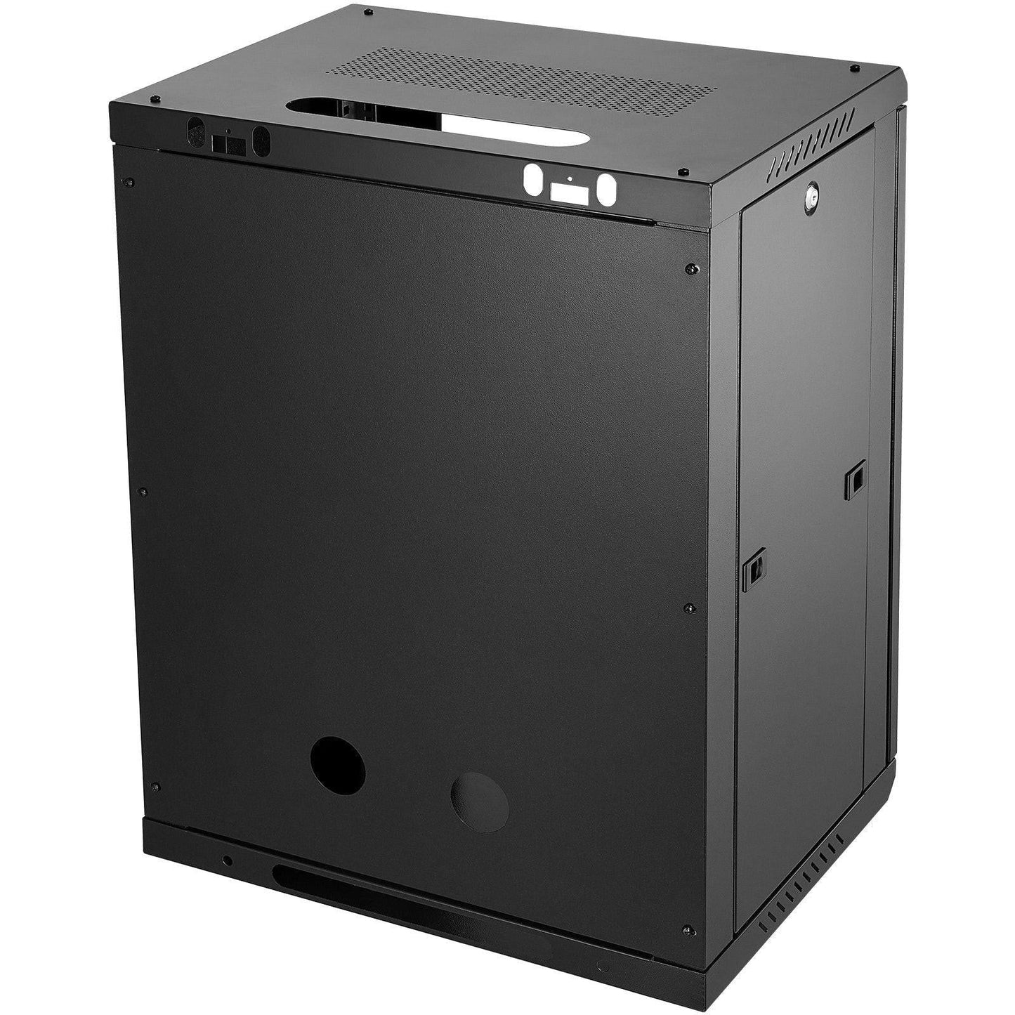 15U Wall Mount Network Cabinet, 226.8 kg Max. Ground Load Capacity, Server Rack Cabinet Enclosure with Locking Tempered Glass Door, Side Panels, Q235 Carbon Steel, for IT Equipment, A/V Devices.