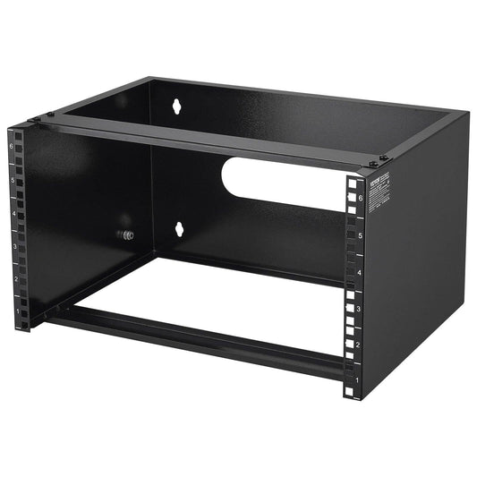 6U Wall Mount Network Rack, 14 in/355.6 mm Depth, 50 lbs/22.68 kg Max Weight Capacity Wall Mount Server Rack with Cage Nuts, 19"/482.6 mm for Shallow Server IT Equipment and Network Switches.