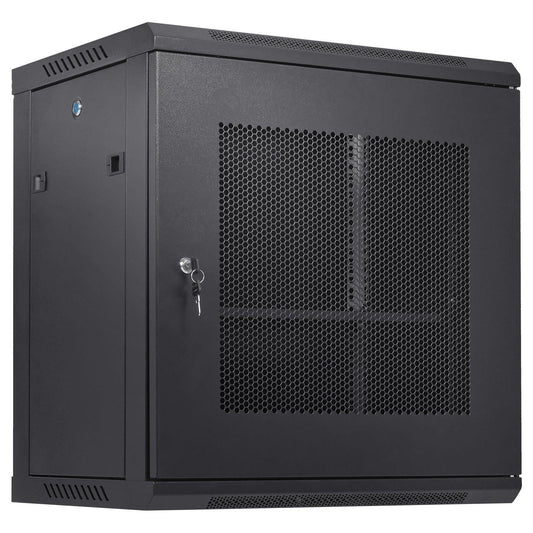 12U Wall Mount Network Server Cabinet, 15.5'' Deep, Server Rack Cabinet Enclosure, 200 lbs Max. Ground-mounted Load Capacity, with Locking Door Side Panels, for IT Equipment, A/V Devices.