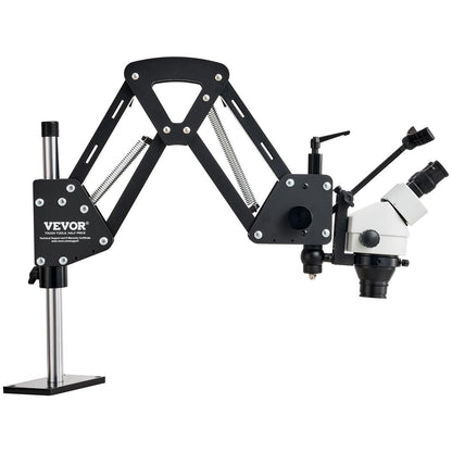 Multi-Directional Microscope with Spring Bracket, 7X-45X Magnification Jewelry Microscope, Micro Jewelry Inlaid Stand with Integrated USB Ring LED Light, Jewelers Microscope for Jewelry Inlay.