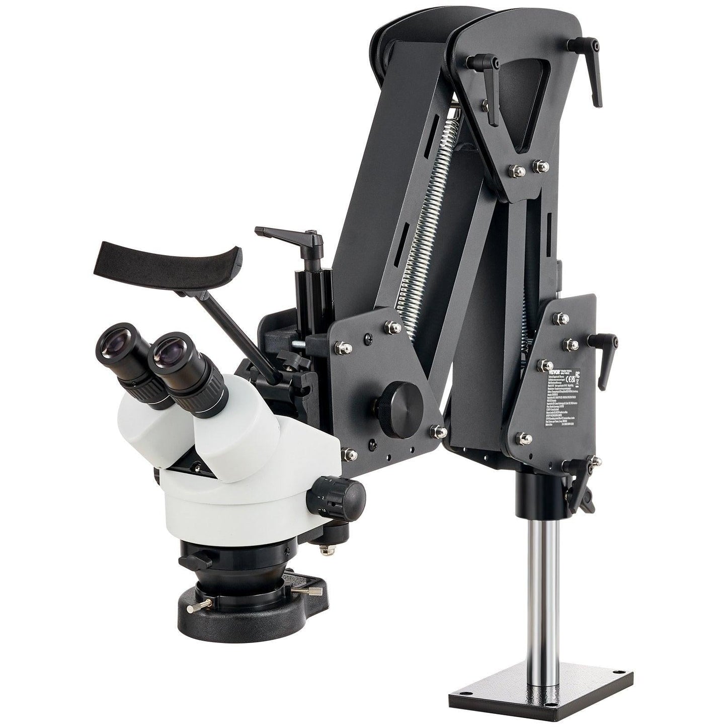 Multi-Directional Microscope with Spring Bracket, 7X-45X Magnification Jewelry Microscope, Micro Jewelry Inlaid Stand with Integrated USB Ring LED Light, Jewelers Microscope for Jewelry Inlay.