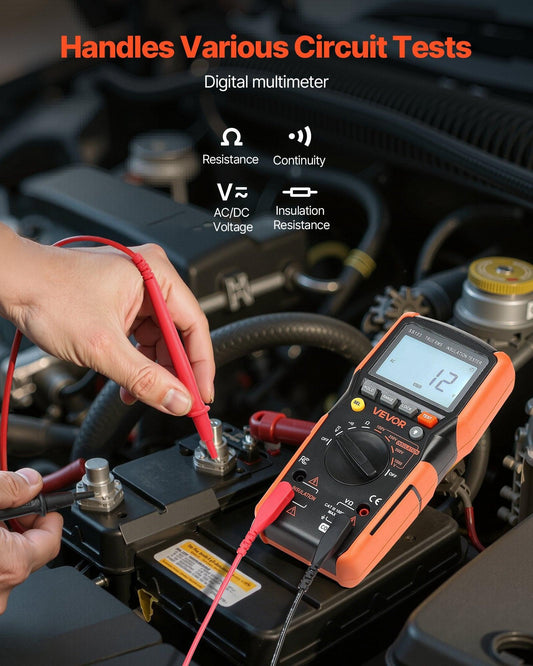 Digital Multimeter, 4000-Count TRMS Voltmeter Ohmmeter, 1000V AC/DC Voltage Tester with Switchable Auto/Manual Range for Voltage, Resistance, and Continuity Measurment.