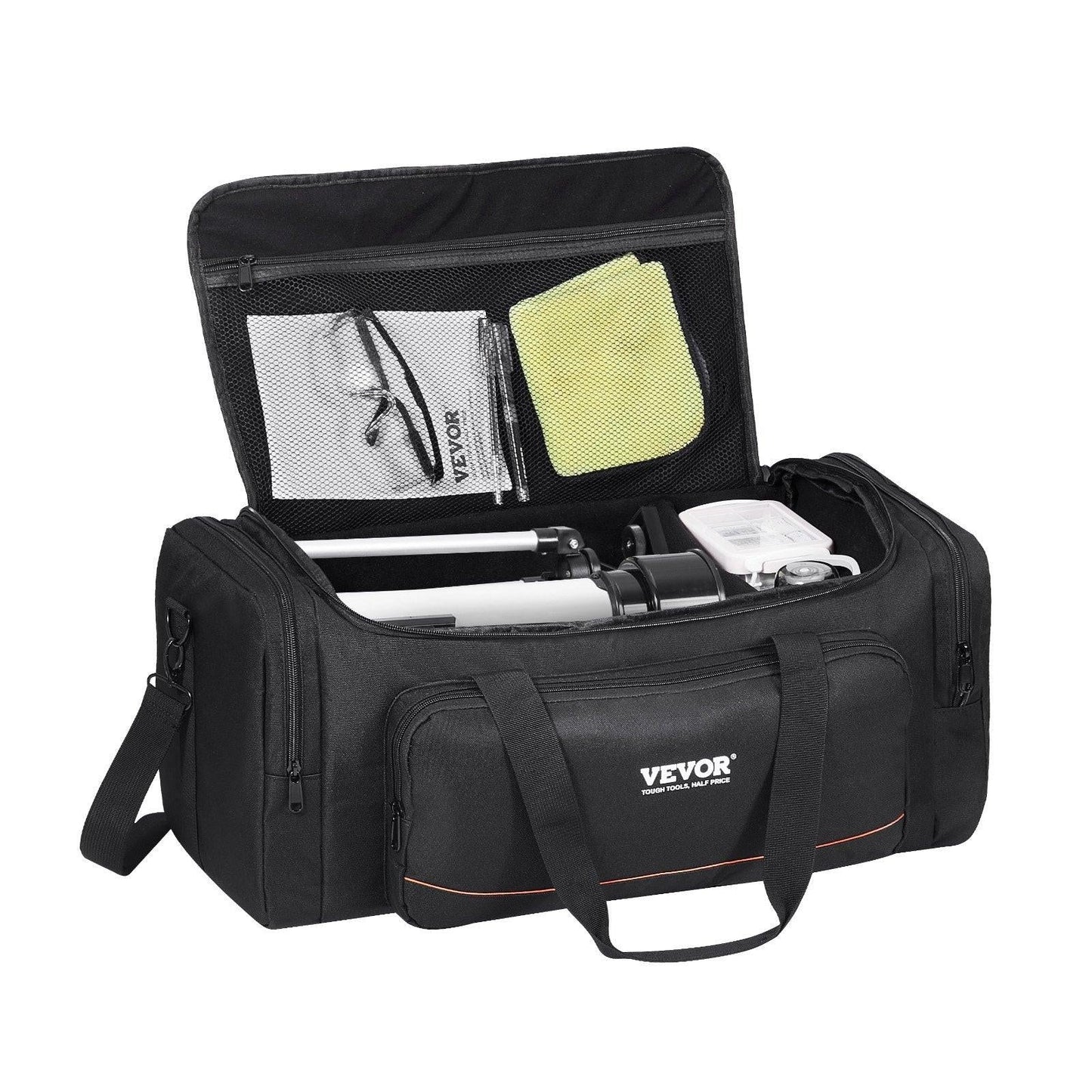 Telescope Case, 560 mm, Telescope Storage Bag with Fixed Buckles, Multi-Pocket & Detachable Divider for Telescope, Shock-Absorbent Telescope Carrying Case to Easily Secure Optical Tube & Tripod.