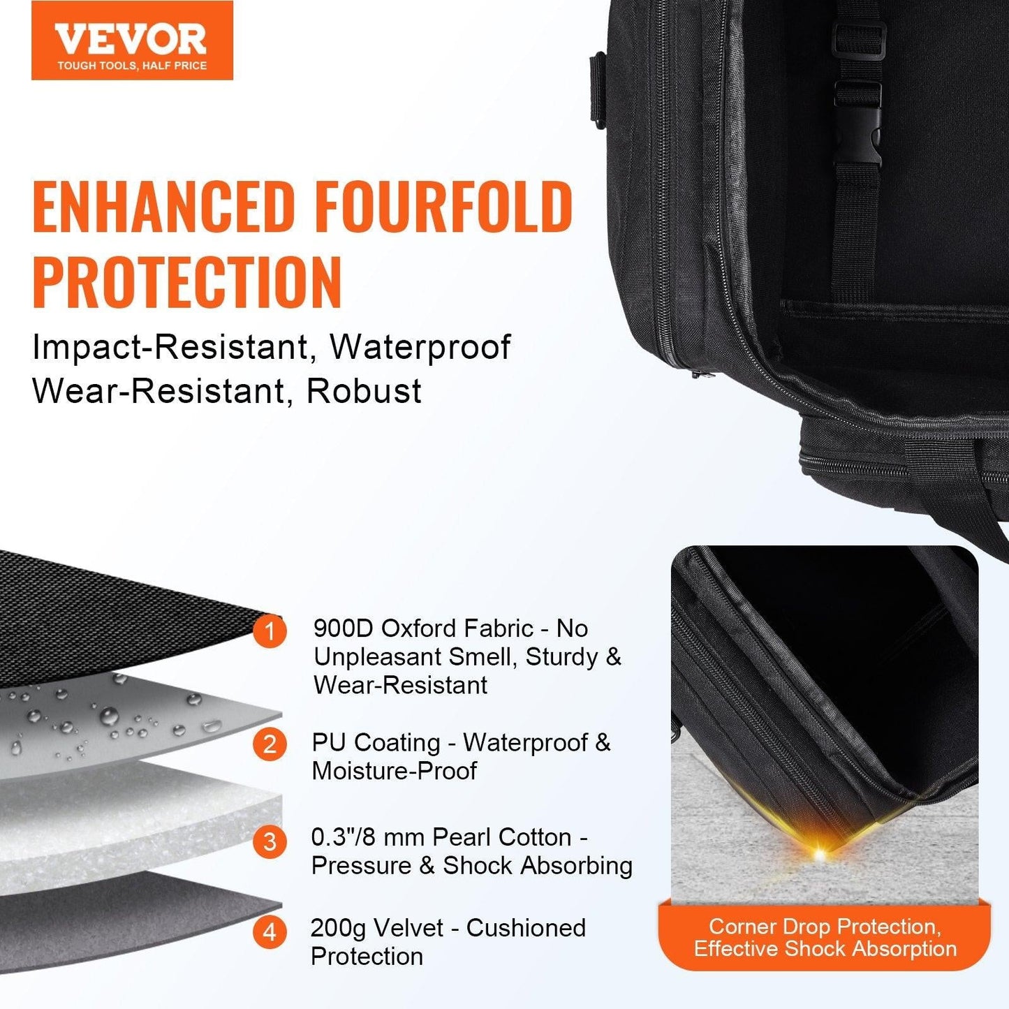 Telescope Case, 560 mm, Telescope Storage Bag with Fixed Buckles, Multi-Pocket & Detachable Divider for Telescope, Shock-Absorbent Telescope Carrying Case to Easily Secure Optical Tube & Tripod.