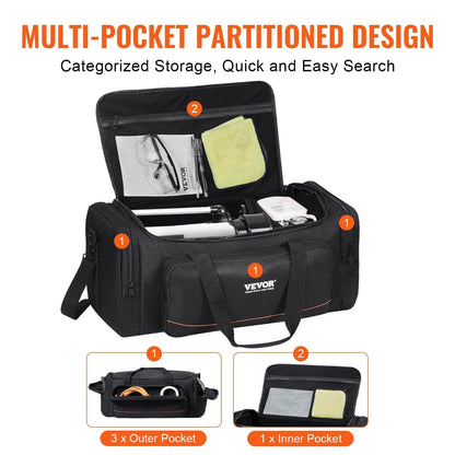 Telescope Case, 560 mm, Telescope Storage Bag with Fixed Buckles, Multi-Pocket & Detachable Divider for Telescope, Shock-Absorbent Telescope Carrying Case to Easily Secure Optical Tube & Tripod.