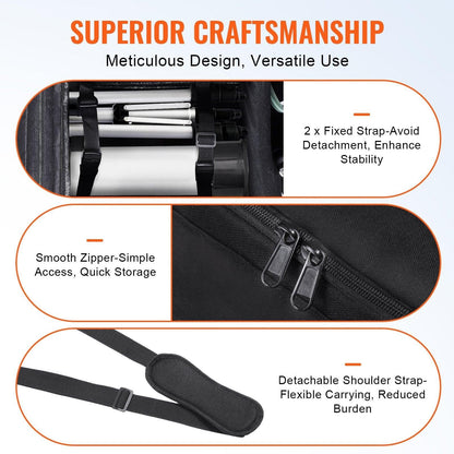 Telescope Case, 560 mm, Telescope Storage Bag with Fixed Buckles, Multi-Pocket & Detachable Divider for Telescope, Shock-Absorbent Telescope Carrying Case to Easily Secure Optical Tube & Tripod.