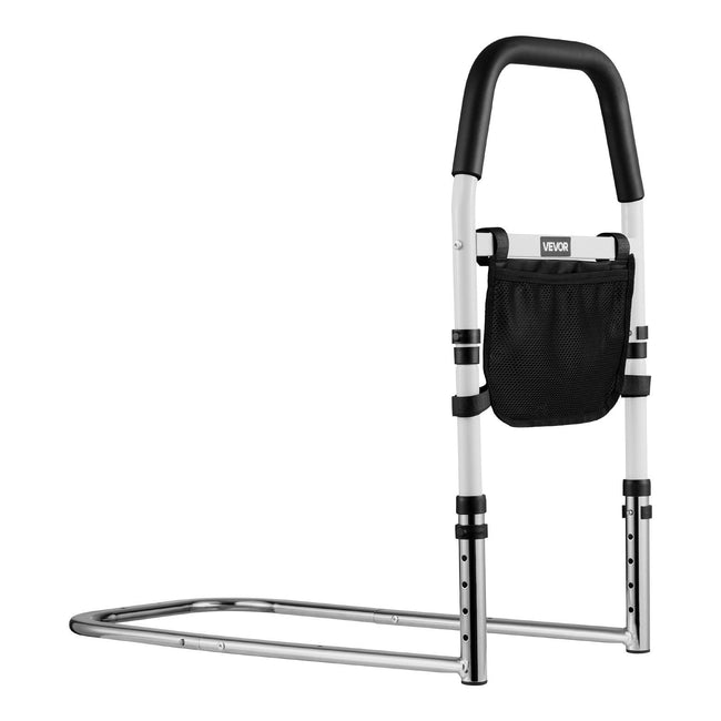 Bed Rail for Elderly, Bedside Assist Rails with PU Handrail, Adjustable Height Pipe Bedside Cane, High-Strength Carbon Steel Bed Bars for Seniors & Patients, Fits King, Queen, Full, Twin Hover Image