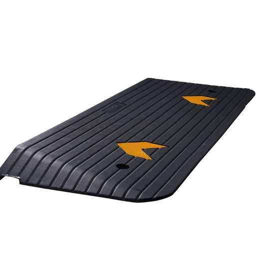 Upgraded Rubber Threshold Ramp, 3.8 cm Rise Wheelchair Ramp Doorway, Natural Curb Ramp Rated 15 tons Load Capacity, Non-Slip Textured Surface Rubber Curb Ramp for Wheelchair and Scooter.