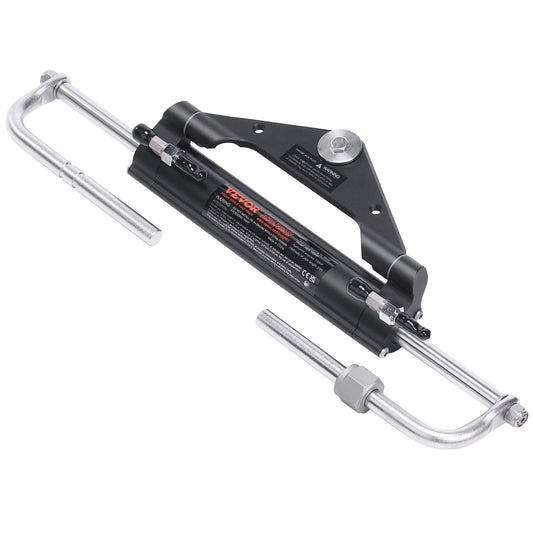 150HP Hydraulic Outboard Steering Kit Boat Marine System, Built-in Two-Way Lock Cylinder, 150HP Pump and High-Strength Nylon Hose for Single Station, Single-Engine use.
