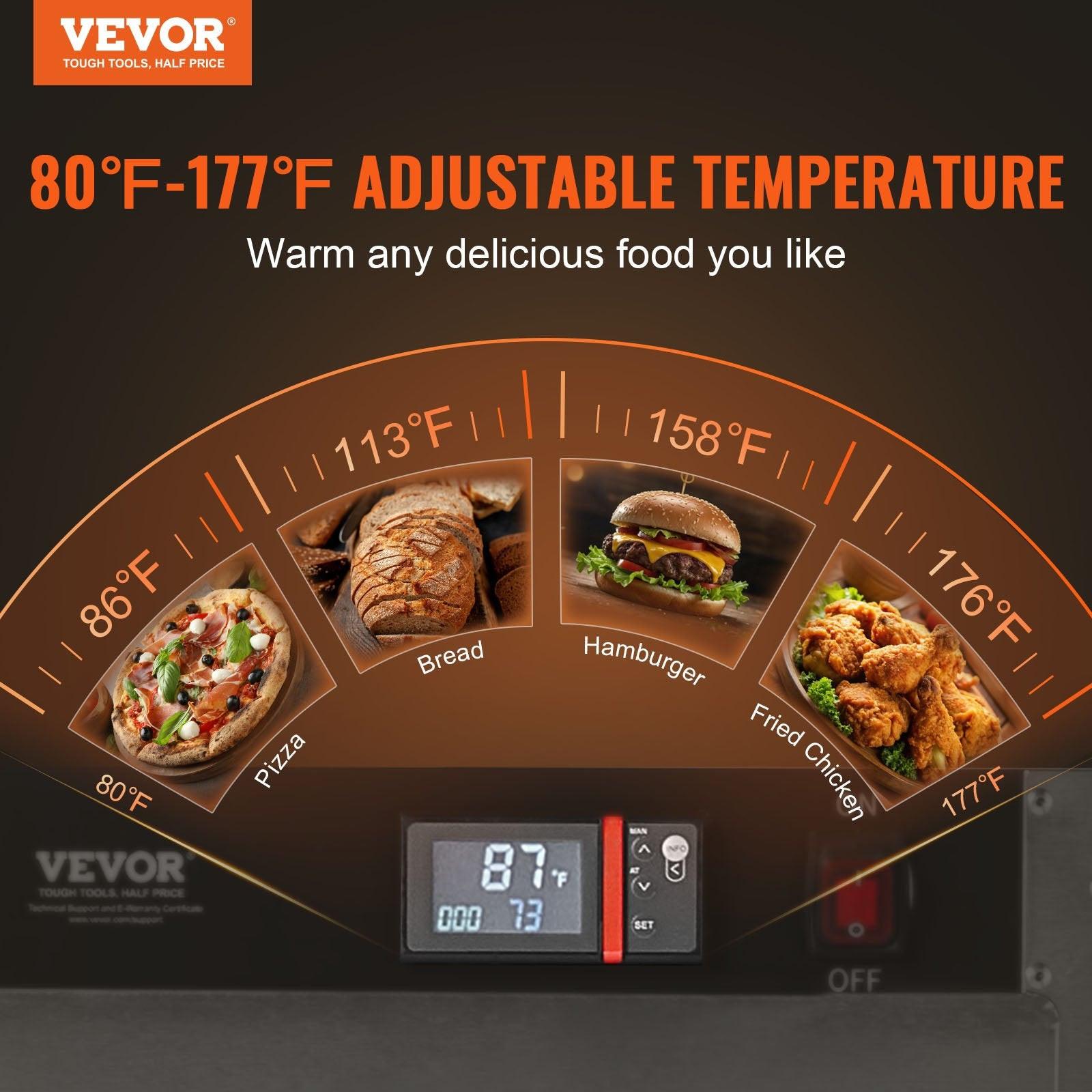 Hot Box Food Warmer, 5-Tier Concession Warmer with Water Tray, 5 Pans, Single-door and Adjustable Shelves, Stainless Steel Food Warmer Cabinet, Ideal for Storing Pizza, Chicken, Restaurant.