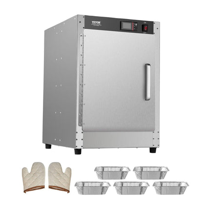 Hot Box Food Warmer, 5-Tier Concession Warmer with Water Tray, 5 Pans, Single-door and Adjustable Shelves, Stainless Steel Food Warmer Cabinet, Ideal for Storing Pizza, Chicken, Restaurant.