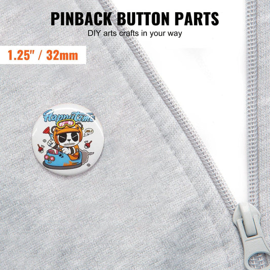 1.25" 32mm Button Badge Parts Supplies for Button Maker Machine 500 Sets.