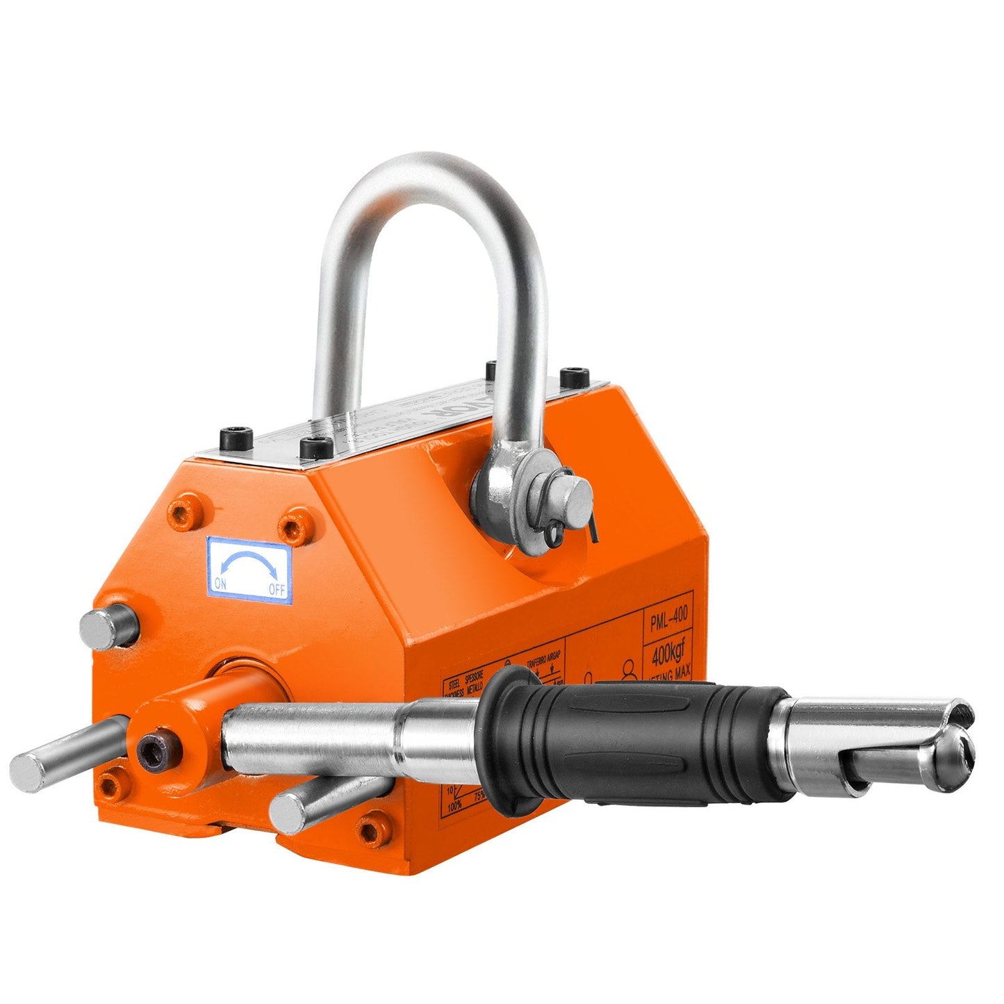 Magnetic Lifter, 400 kg/880 lbs Pulling Capacity, 2.5 Safety Factor, Neodymium & Steel, Lifting Magnet with Release, Permanent Lift Magnets, Heavy Duty Magnet for Hoist, Shop Crane, Block, Board