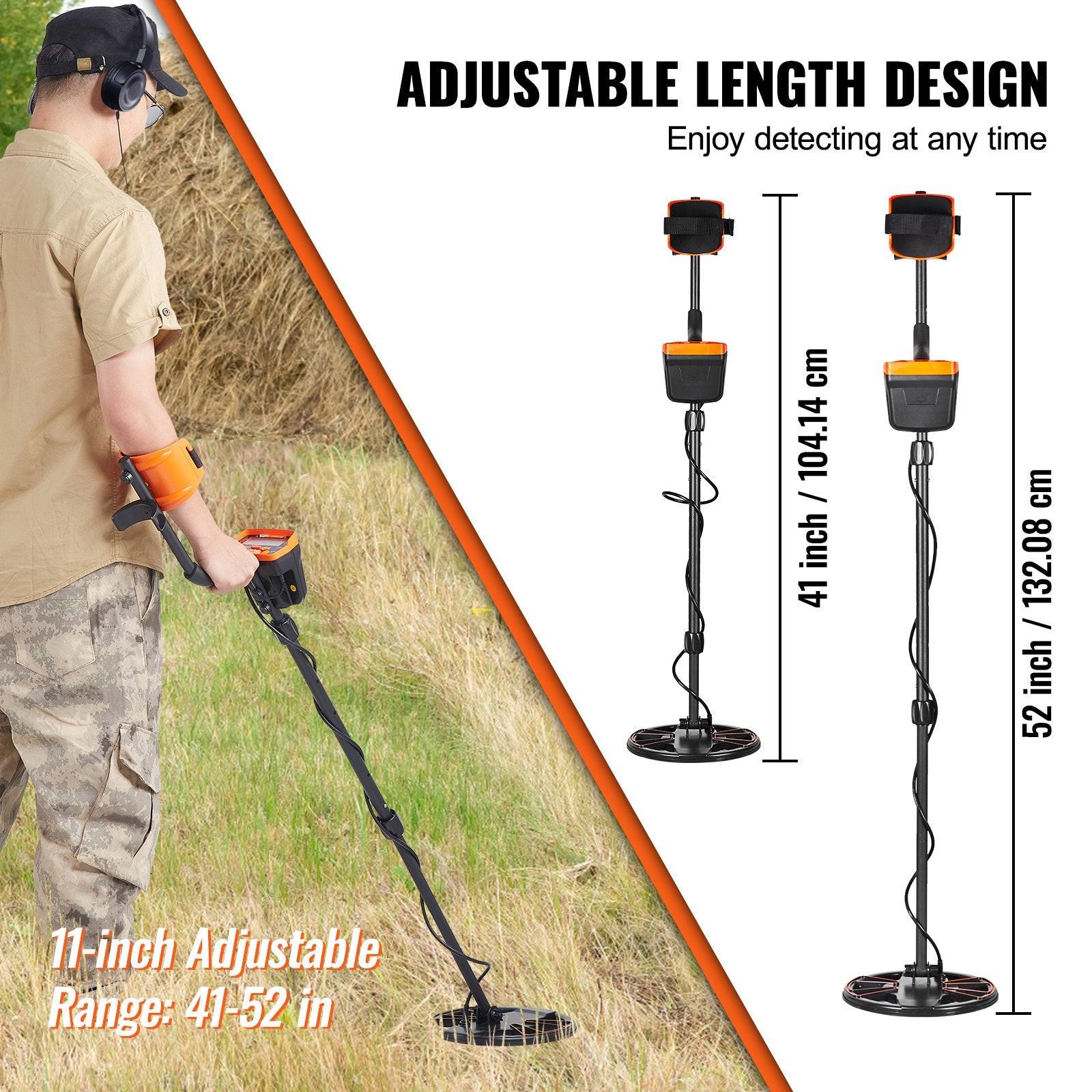Metal Detector for Adults&Kids, 250mm, Professional Adjustable Higher Accuracy Gold Detector, IP68 Waterproof Coil with LCD Display 7 Modes Advanced DSP Chip, for Detecting Gold Treasure Hunting.