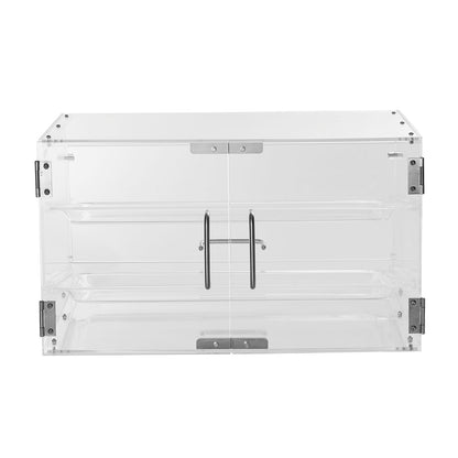 Pastry Display Case, 2-Tier Commercial Countertop Bakery Display Case, Acrylic Display Box with Rear Door Access & Removable Shelves, Keep Fresh for Donut Bagels Cake Cookie